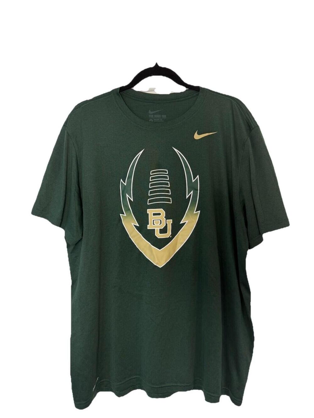 Baylor Univeristy Shirt Men's XL Green The Nike Tee Short Sleeve Football Logo
